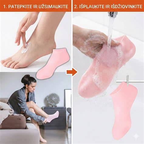 Procesas: silikoninės kojinės priežiūra ir naudojimas