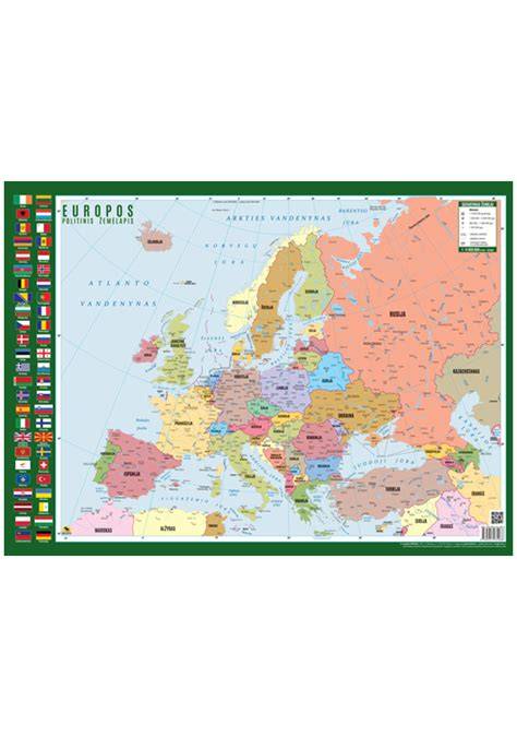 Žemėlapis su pagrindiniais maršrutais Europos Sąjungoje
