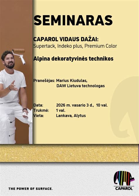 infografika apie dažų tipų įvairovę Caparol linijoje