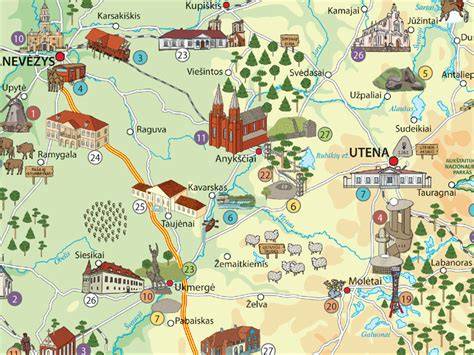Mapa: prekybos vietos Lietuvos miestuose