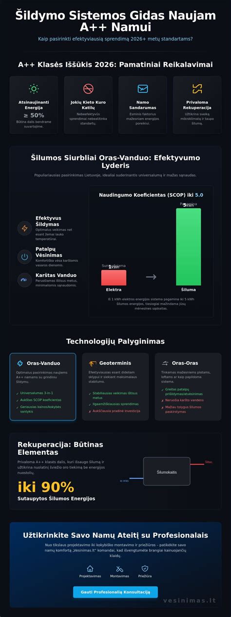 Šilumos koeficientų pavyzdžiai A++ klasės namui