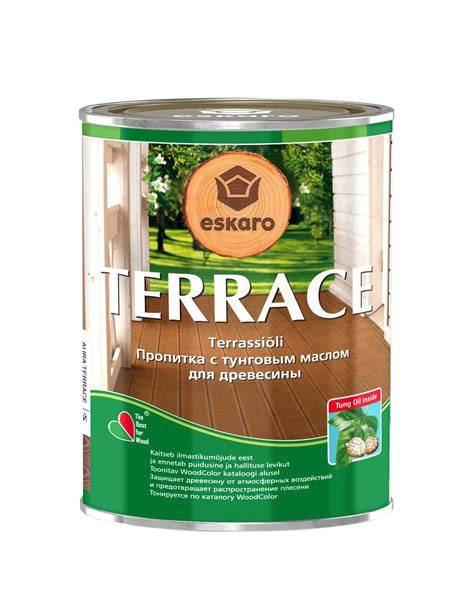 ESKARO TERRACE aliejus medienai - pakuotė, spalvos variantai
