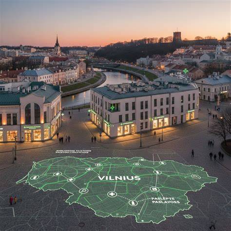 Logo ir parduotuvių lokacijos žemėlapis