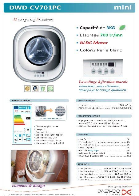 Daewoo DWD-CV701PC specifikacijos
