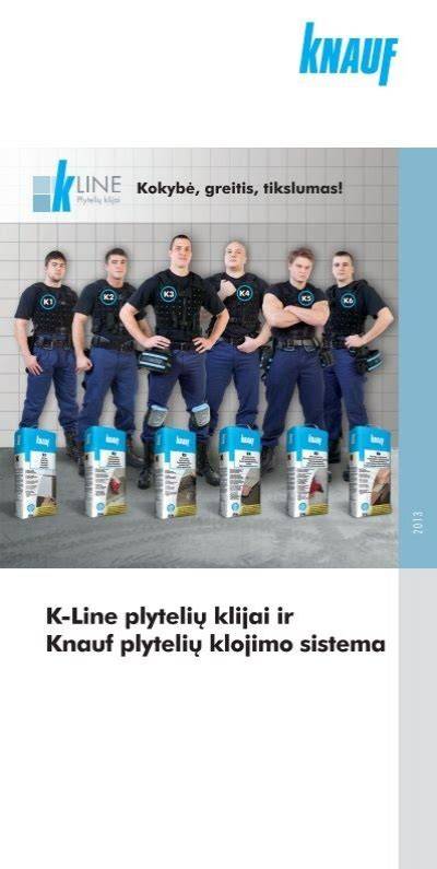 Infografika apie klijų klasifikaciją Knauf K-Line