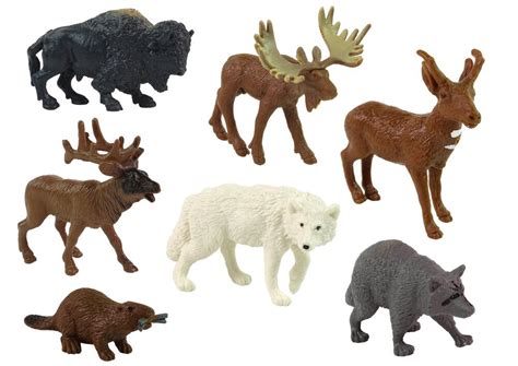 8 skirtingų miško gyvūnų figūrėlės