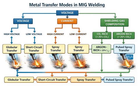 Diagram of welding modes and foil thickness choices