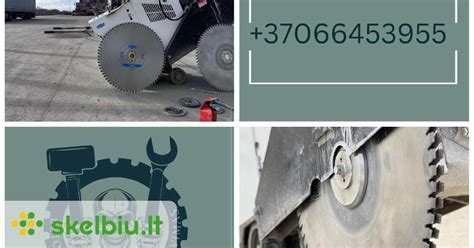 Betono pjūklų tipai ir funkcijos infografika