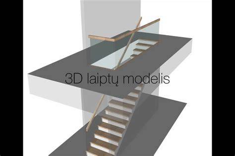 3D vizualizacijos pavyzdys: laiptų modelis