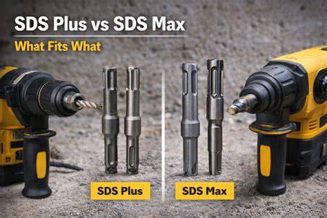 Infografika apie SDS PLUS ir SDS MAX sistemos skirtumus