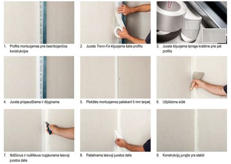 Knauf Trenn-Fix juostos taikymo pavyzdys