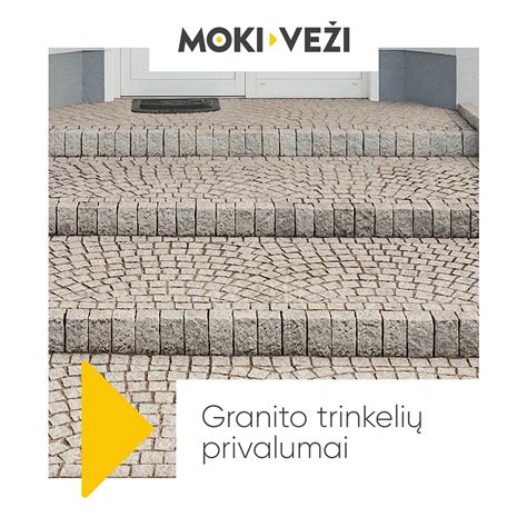 Kraštovaizdžio dizaino pavyzdžiai su granito trinkelėmis Rusty Yellow