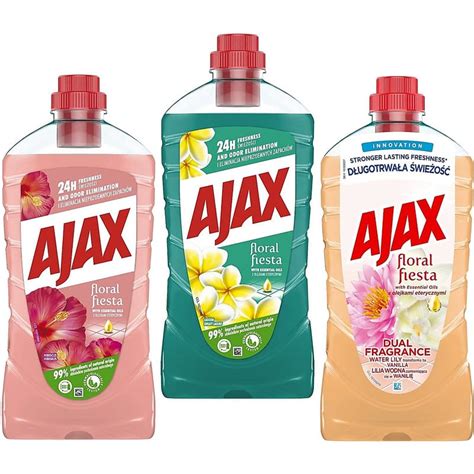 Infografika: Grindų valiklio naudojimo instrukcijos Ajax Floral Fiesta