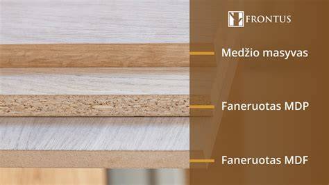 Infografika: MDF vs Medžio drožlių plokštės vs Medžio masyvas - privalumai ir trūkumai