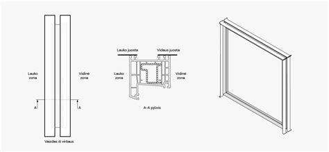 Fig. Sandarinimo juostų išdėstymo schema lauke ir viduje