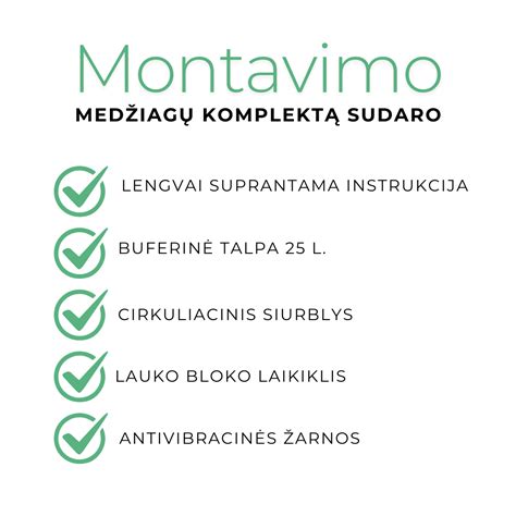 Montavimo rekomendacijų santrauka