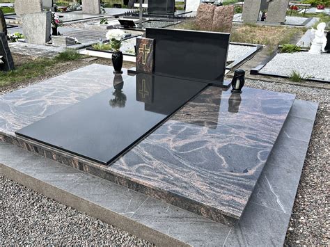 Kapavietės dengimas granito plokštėmis montavimo etapų scheme