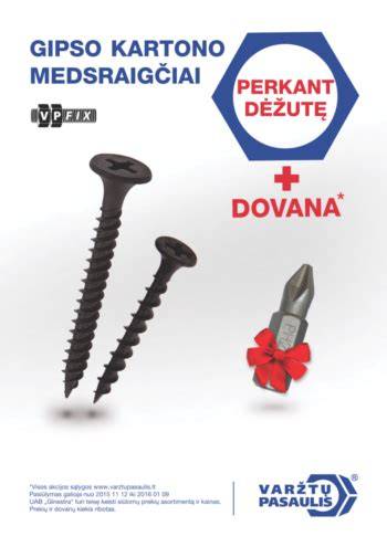 Gipso kartono varžtų įsukimo technika