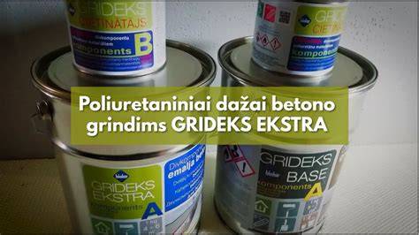 Grideks Ekstra: dvikomponentinis poliuretano dažų žymėjimas ir dengiamumas ant betoninių grindų