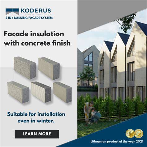 Koderus 2in1 betoninės fasado plokštės
