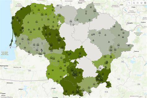 LIETUVOS MEDIENOS PRAMONĖS ASOCIACIJA žemėlapio / buveinės žymėjimo infrastuktūra