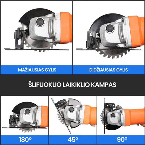 Įvairūs kampinio šlifuoklio diskai medienai