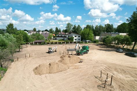 Mechanizuoto glaistymo darbų eiga statybvietėje