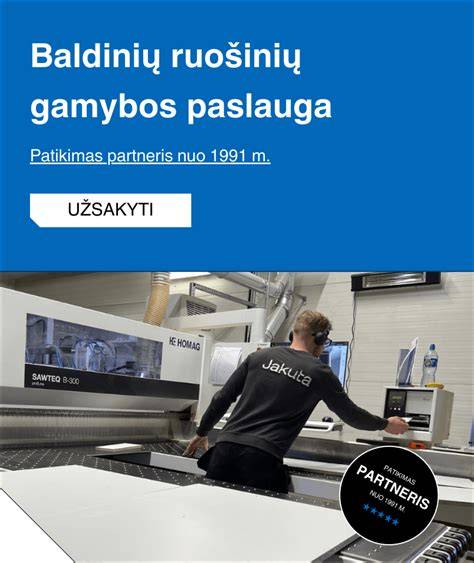 Infografika: baldinių plokščių pjovimo proceso žingsniai