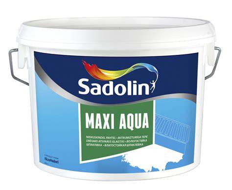 Drėgmei atsparus glaistas Maxi Aqua: pakuotės ir išvaizda