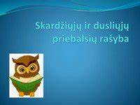 Infografika apie skardžiųjų ir dusliųjų priebalsių poras