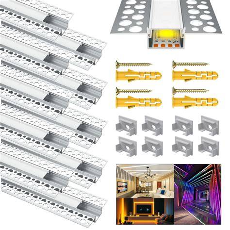 LED juostų profilių vizualizacija: U formos profilis su difuzoriumi