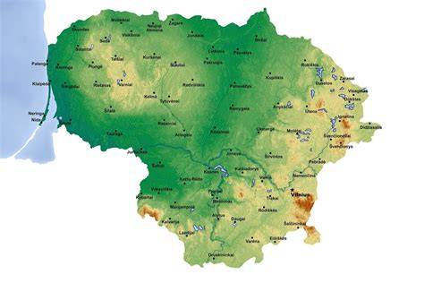 Žemėlapis su užrašyta pristatymo miestų kryptimis