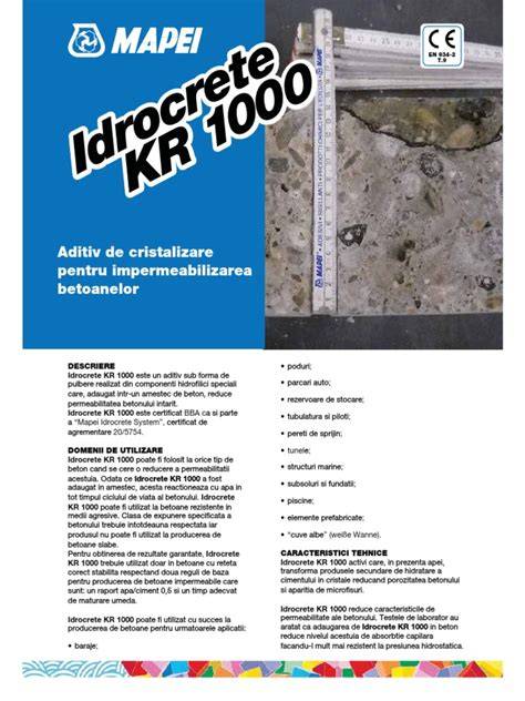 Infografika: Idrocrete KR 1000 veikimo principas ir kristalizacijos procesas