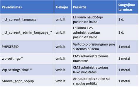 Slapukų politika vizualiai paaiškinama schema