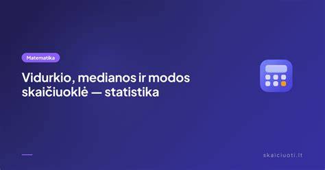 Infografika apie vidurkio ir medianos skirtumus