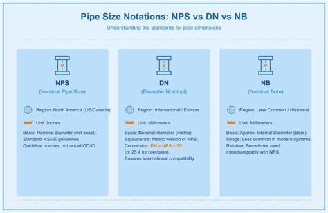 Infografika: DN, NPS ir colių konvertavimo schema
