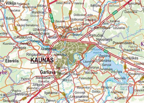 Žemėlapis su Vilniaus ir Kauno parduotuvėmis