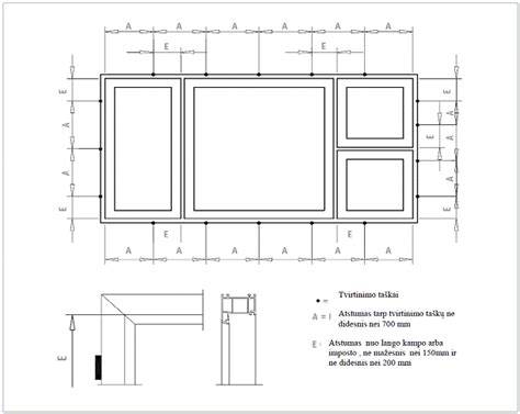 Langų ir durų angų montavimo schema
