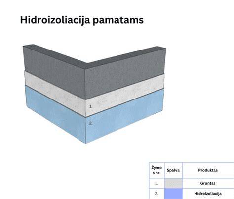 infografika apie pamatų hidroizoliacijos platus sprendimų spektras