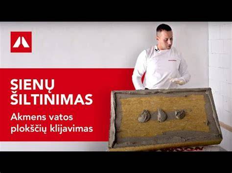 Akmens vatos plokščių taikymas vėdinamose sienose