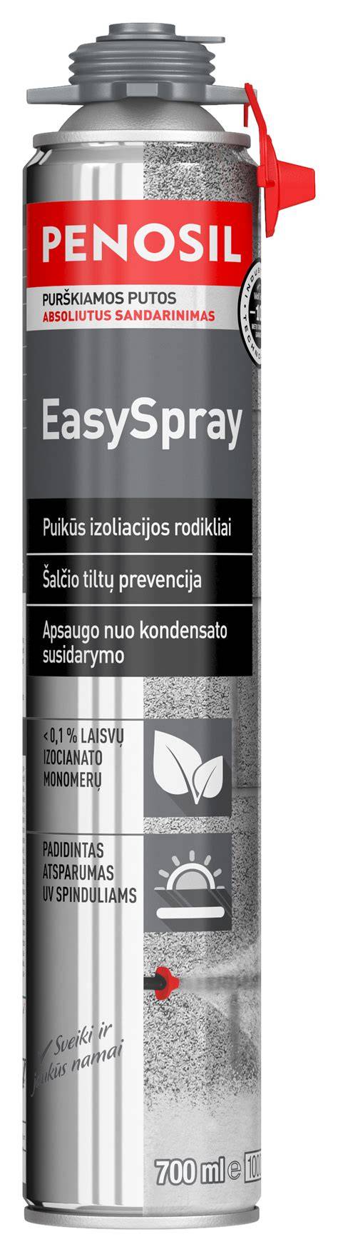 PENOSIL EasySpray - purkštuko ir balionėlio derinimo principas