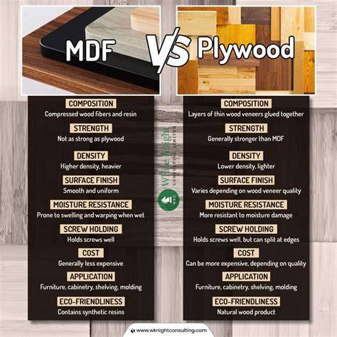 Infografinė palyginamoji lentelė: MDF vs plastikas vs mediena plintusams