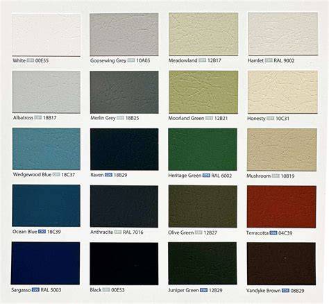 Skardos padengimų pavyzdžiai: PURAL, polyester, Colorcoat