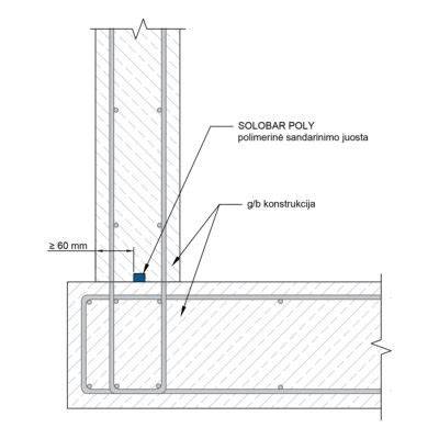 montavimo žingsniai: silpnas betono padas, bentonitas, Bentostrip juosta