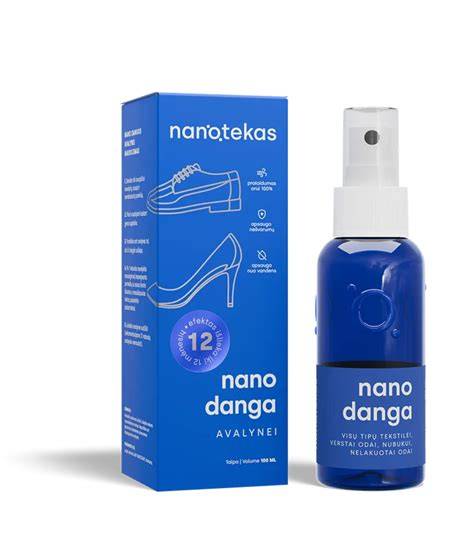 Nanotekas HIDROFOBINĖ NANO DANGA avalynei - produkto įpakavimas ir naudojimo pavyzdžiai