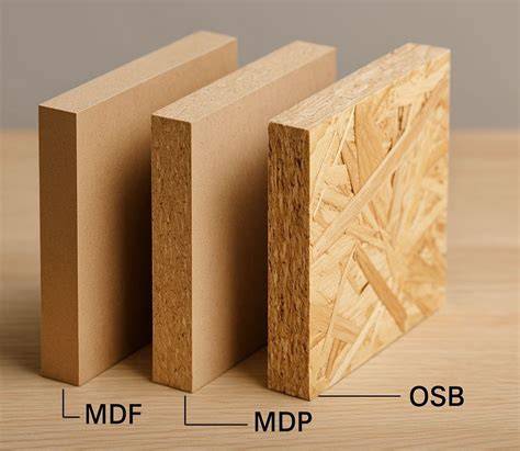 OSB vs fanera vs MDP - charakteristikų lentelė