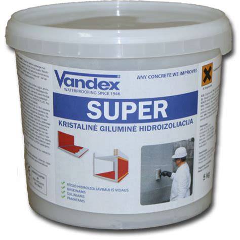 Kristalinės hidroizoliacijos proceso vizualizacija VANDEX SUPER