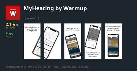 Warmup MyHeating valdiklių ekrano vaizdas arba diagramą atvaizduojanti iliustracija