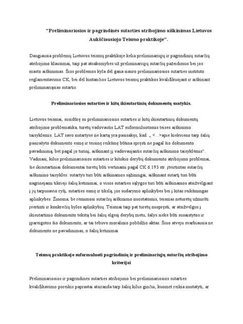 Infografika: Preliminariosios sutarties struktūra ir kilpos
