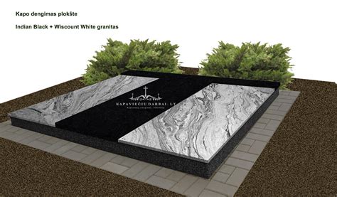 Gaminiai ir medžiagos pavyzdžiai infografika: granito rūšys, plokščių formos bei dekoro elementai